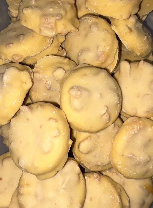 Biscuit Chocolat Blanc Fourrés Caramel et Cacahuètes (Lot de 3)