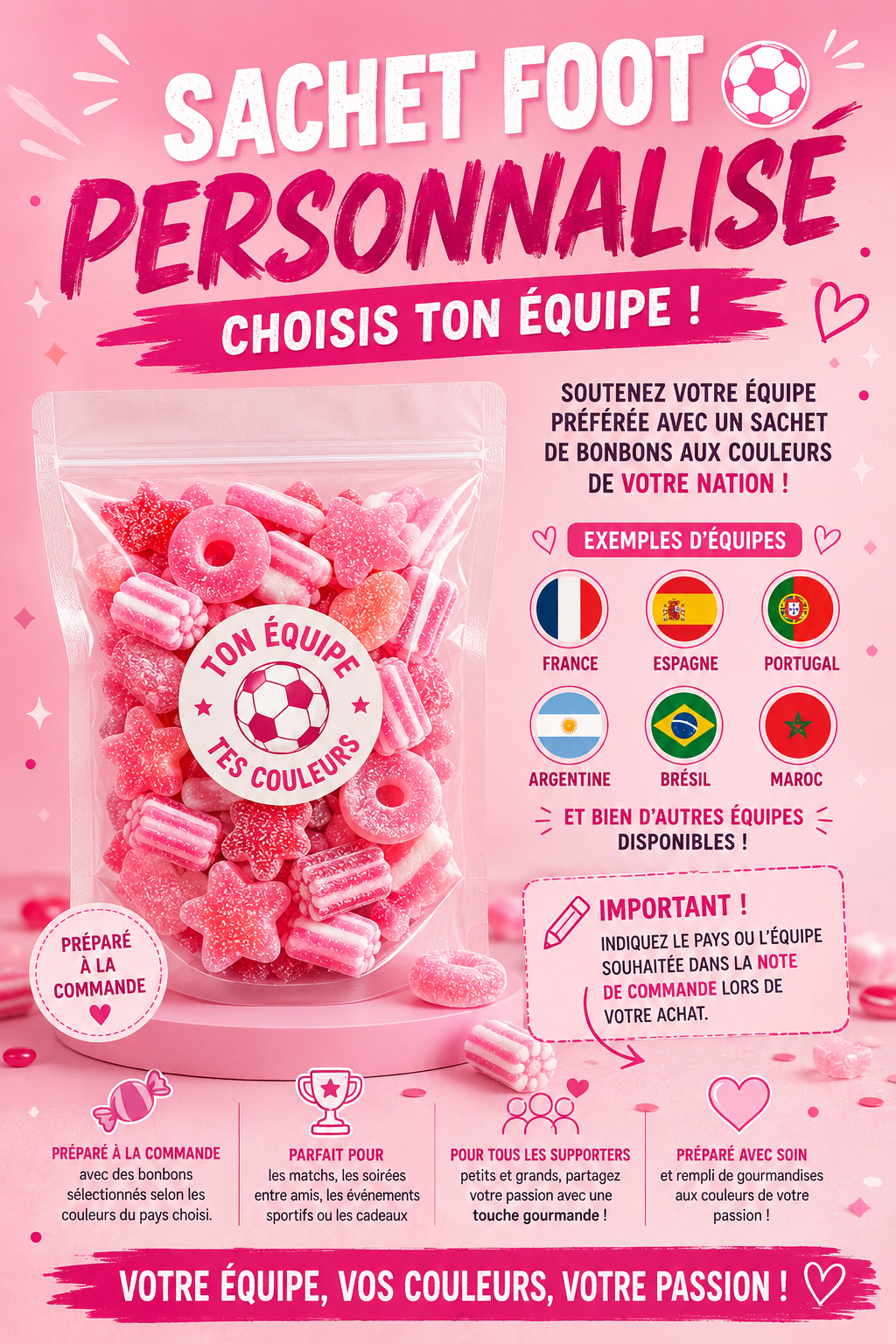 ⚽️ Sachet Foot Personnalisé – Choisis ton équipe ! 🏆